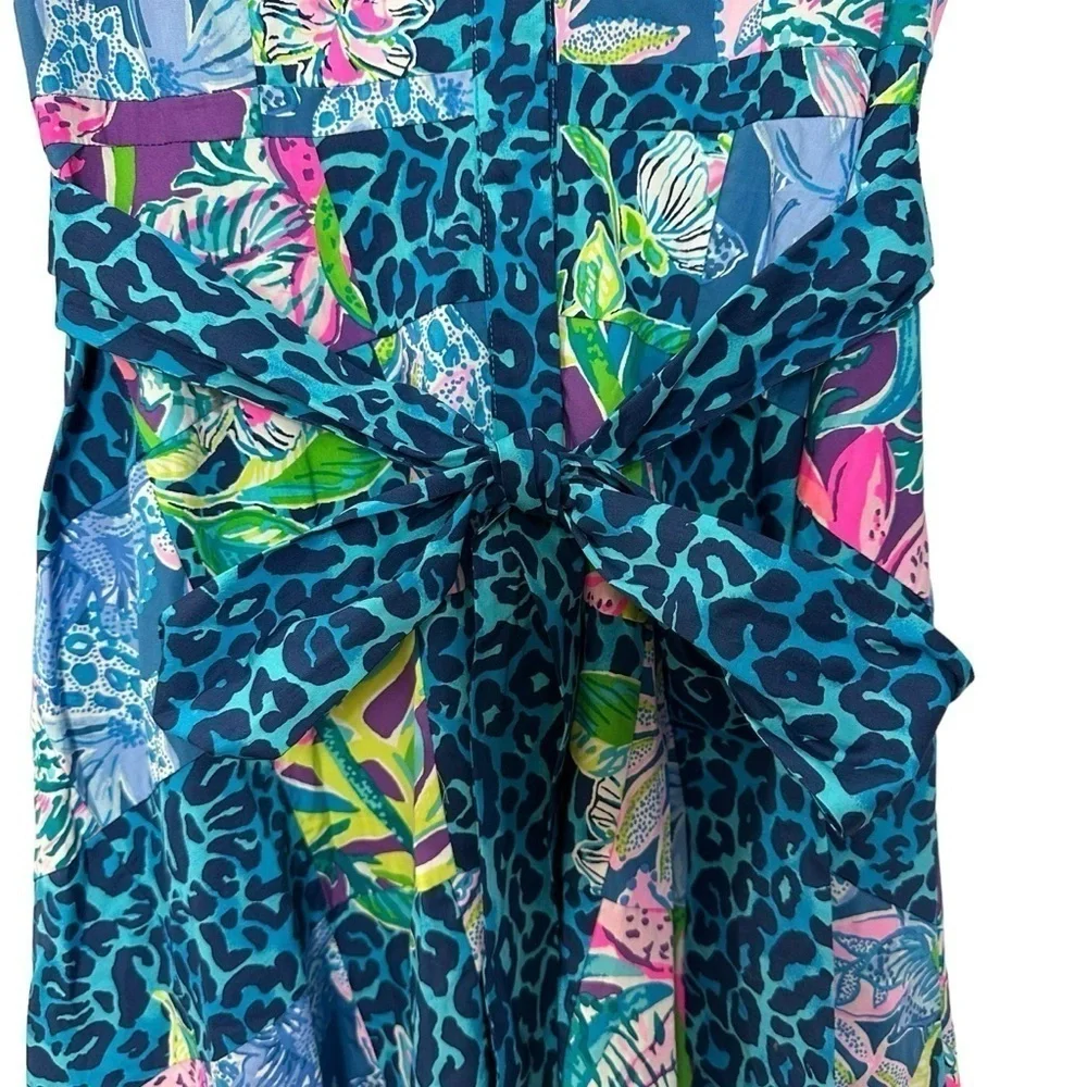 NWT Lilly Pulitzer Green Blue Aqua Mira Shirtdress Pop Up Lilly Party Patchwork